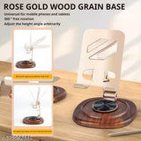 Support Téléphone Métal Réglable avec Base Bois – L-398