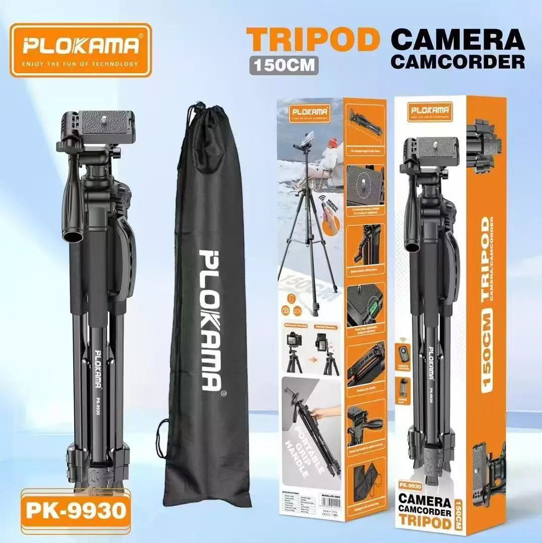 Trépied Léger Plokama PK-9930 – Hauteur 150 cm + Télécommande Bluetooth