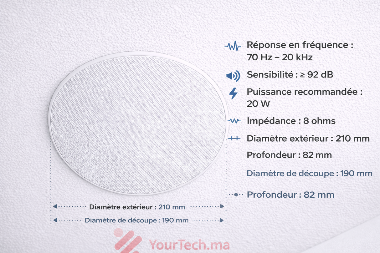 Haut-parleur plafond encastrable LGX-928 Hi-Fi 2 voies