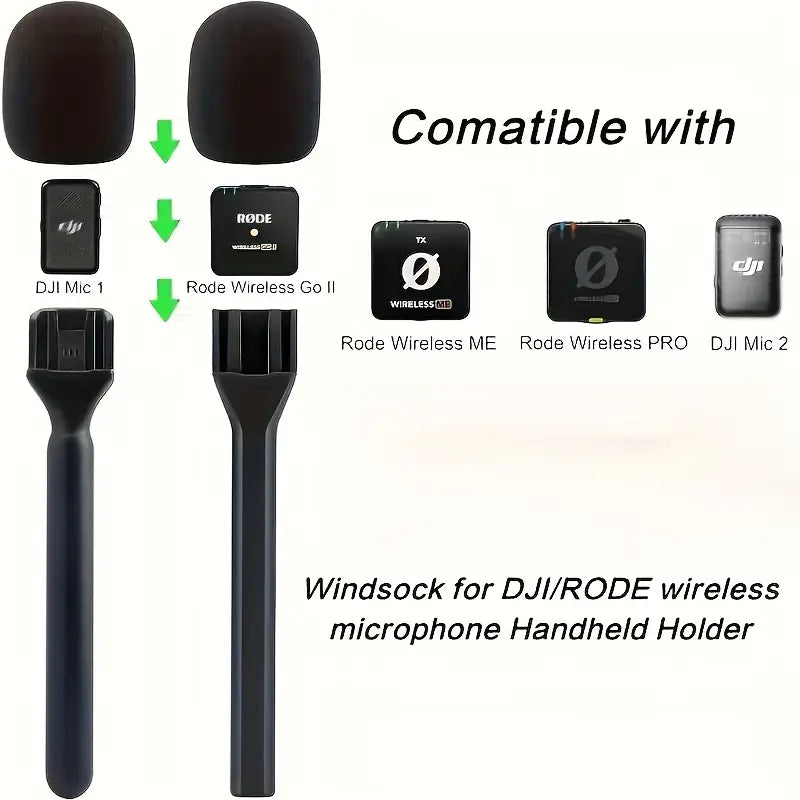 Poignée Adaptateur Portable pour Microphone avec Mousse et Cadre en Aluminium
