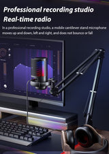 Micro USB Gaming RGB avec Bras Réglable et Mute Rapide