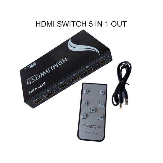 Switch HDMI 5-en-1 Full HD: Sélection Facile des Entrées