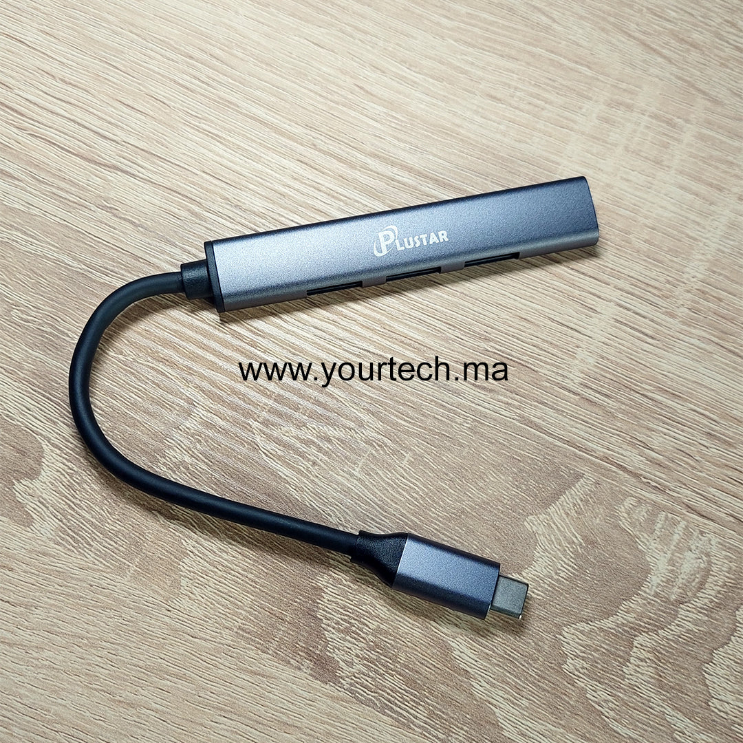 Plustar HUB-101: Hub USB 4-en-1 Premium – Yourtech.ma Magasin en ligne