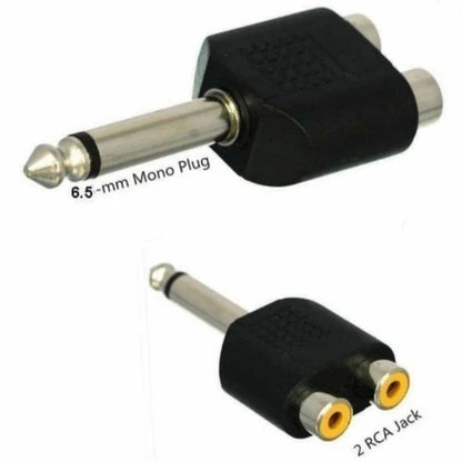 Adaptateur jack 6,5 mm mâle vers double RCA femelle, connecteur audio stéréo