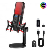 Microphone USB à Condensateur RGB Double Mode Streaming & Gaming