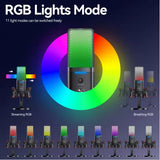 Microphone USB à Condensateur RGB Double Mode Streaming & Gaming
