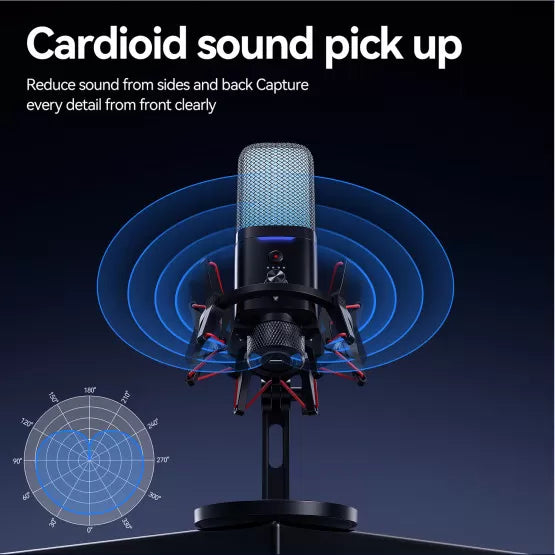 Microphone USB à Condensateur RGB Double Mode Streaming & Gaming