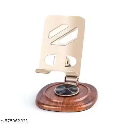 Support Téléphone Métal Réglable avec Base Bois – L-398