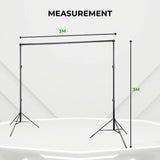 Kit Studio Photo Pro avec 3 Fonds (Vert, Rouge, Bleu) + Support 3x3M – Toile de Fond 3x6M