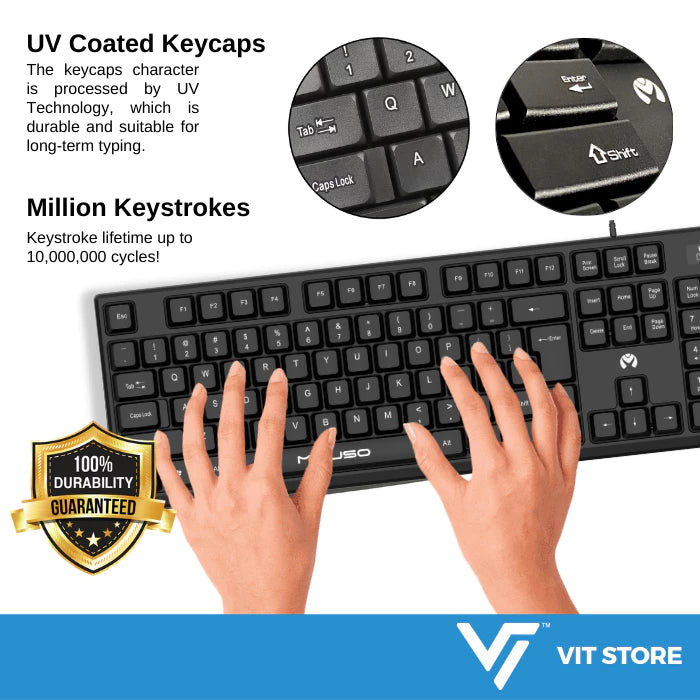 Clavier et Souris Filaire MIKUSO KB-C039 – Ensemble Complet pour Bureau et Ordinateur Portable