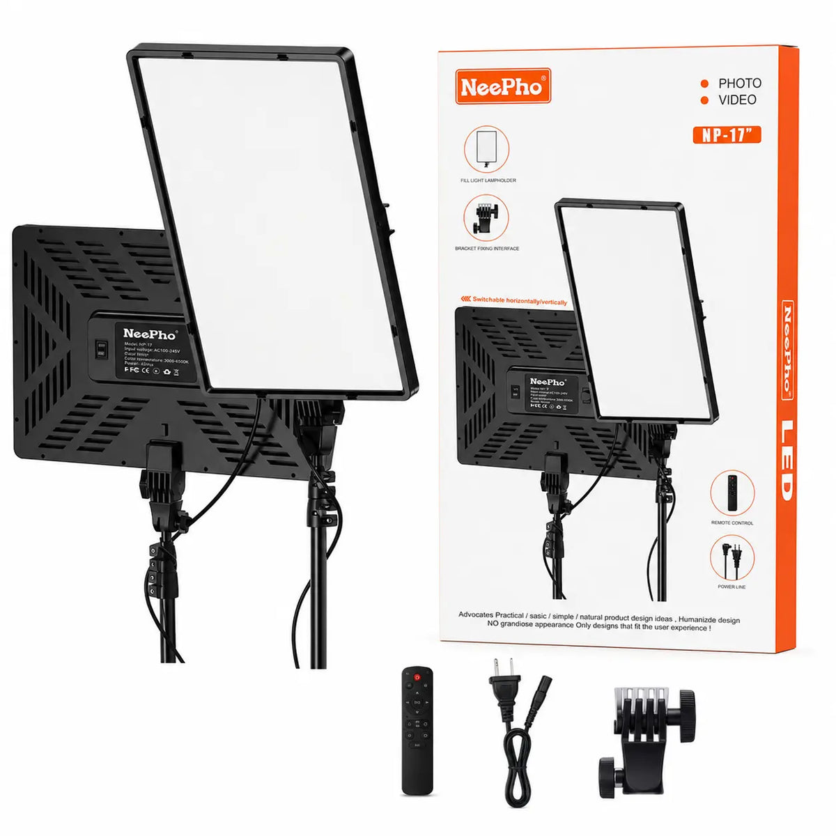Panneau LED NeePho NP-17 avec Trépied de 2 m