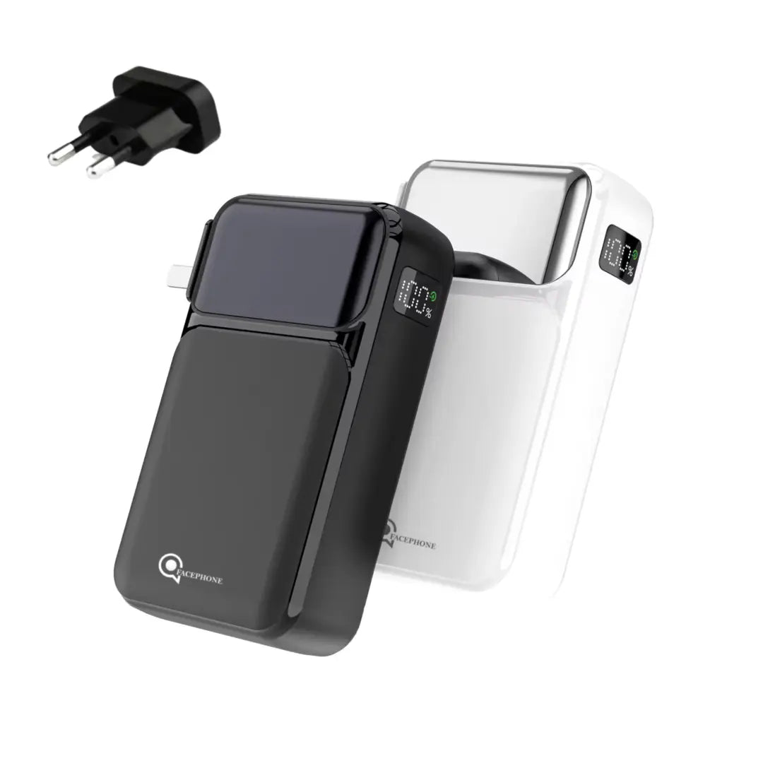 Power Bank 20000mAh avec Prise, Câbles Intégrés et Écran LED – Charge Rapide 22.5W USB-C