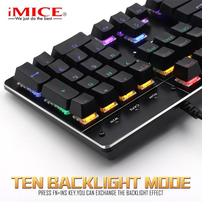 لوحة مفاتيح ميكانيكية للألعاب IMICE MK-X80 – الأداء وإضاءة RGB