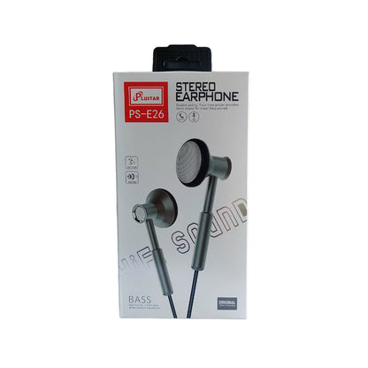 Écouteurs stéréo Plustar PS-E26 : Basses de qualité, jack 3,5 mm, isolation sonore