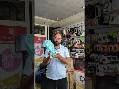 Mini Ventilateur Portable avec Lumière LED – Batterie 3000mAh, 2 Vitesses, Recharge USB Type-A