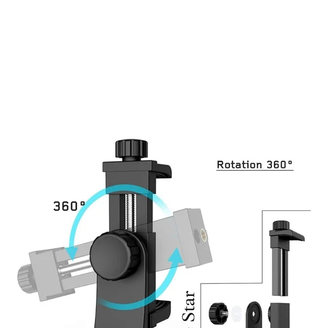 Support Téléphone pour Trépied – Rotation 360° et Fixation Universelle