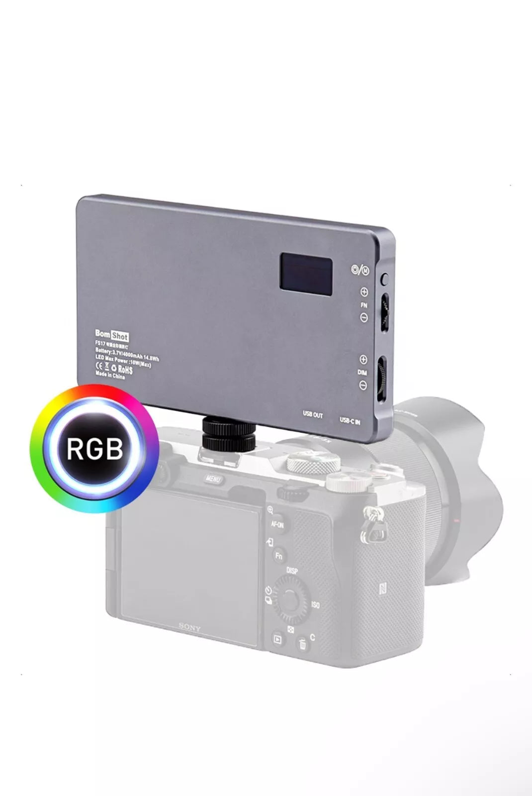 Lumière Vidéo RGB Portable 4000mAh – Éclairage LED Dimmable 2500K-9900K (LR135)