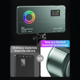 Lumière LED RGB D02 pour Caméra et Smartphone – 10W, Température 2500-9000K, 20 Effets Scènes