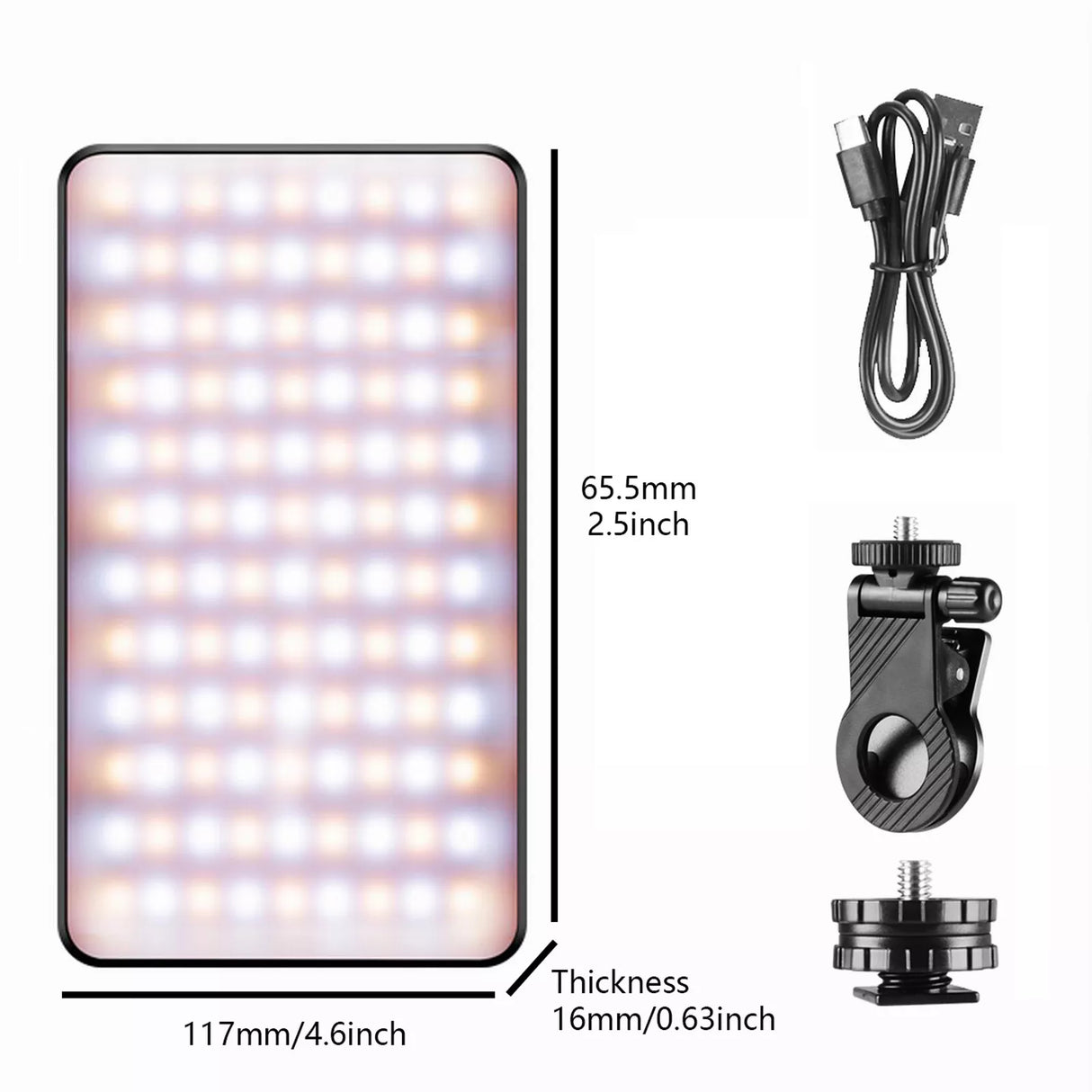 Lampe LED M19 Double Face pour Caméra & Smartphone – Rechargeable 3000mAh, Température 2500-9000K, Aimantée & Portable