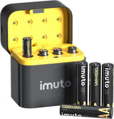 imuto 8 Piles Rechargeables AA & AAA 1300/3000mWh avec Chargeur