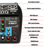 Console de Mixage 4 Canaux Bluetooth USB 48V Teyun A4