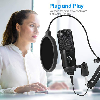 Kit micro USB: microphone condensateur, bras ciseaux réglable - Voix studio clear