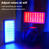 Lumière LED RGB D02 pour Caméra et Smartphone – 10W, Température 2500-9000K, 20 Effets Scènes