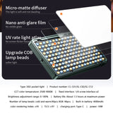 Lumière LED RGB D02 pour Caméra et Smartphone – 10W, Température 2500-9000K, 20 Effets Scènes
