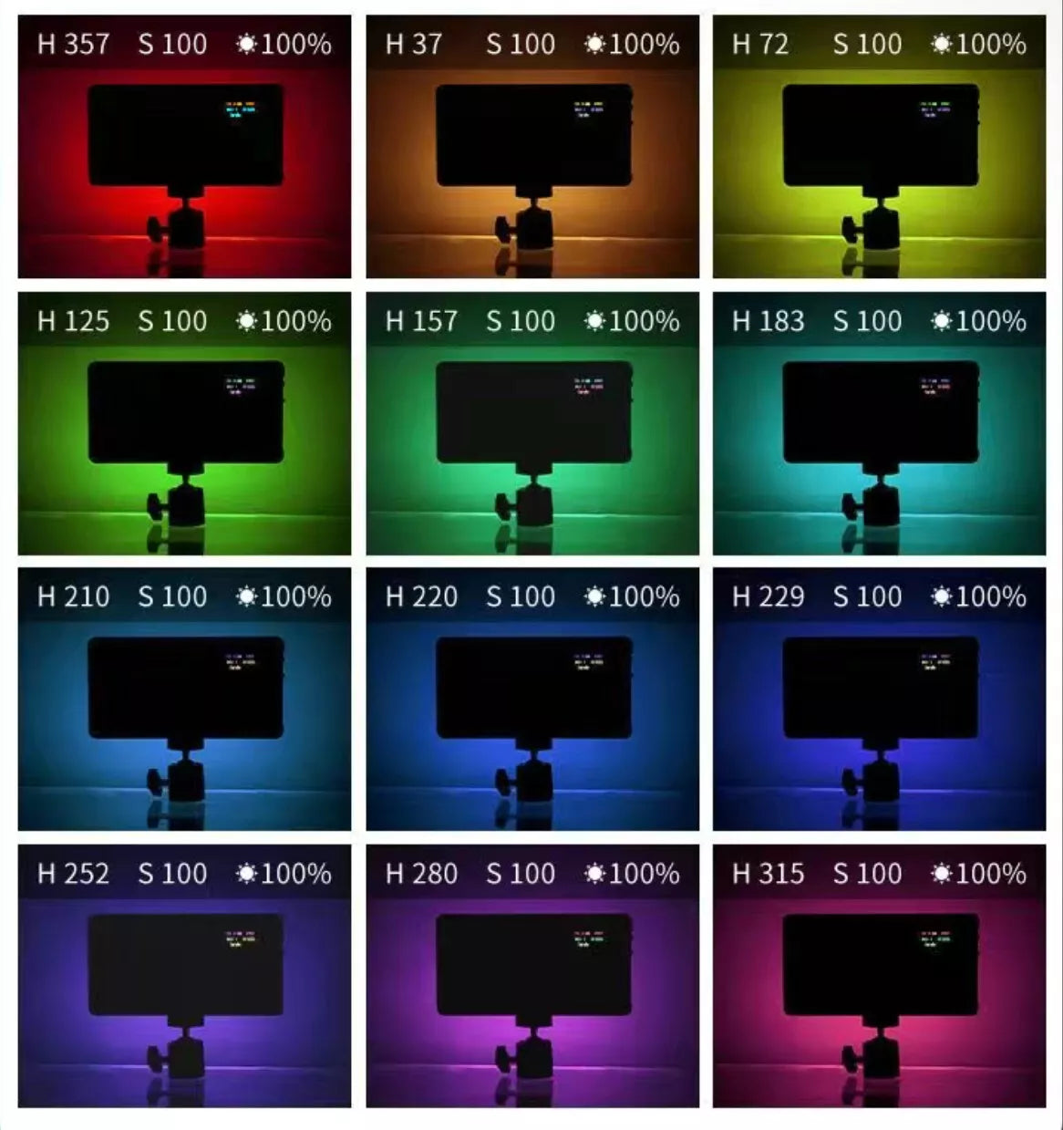 Lumière Vidéo RGB Portable 4000mAh – Éclairage LED Dimmable 2500K-9900K (LR135)