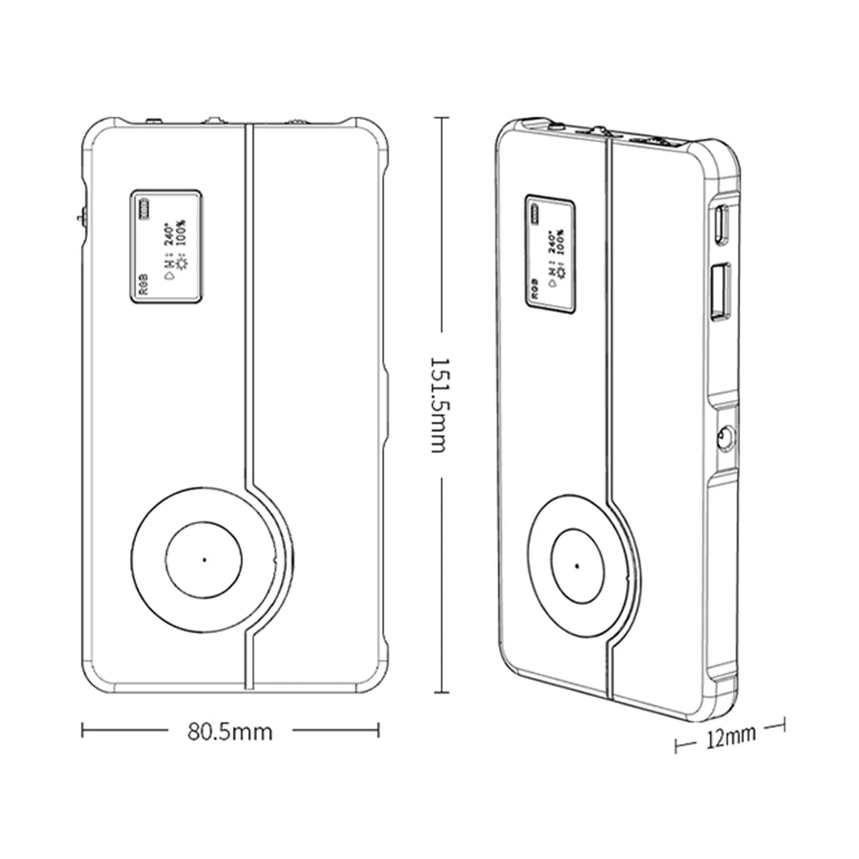 Lumière LED RGB D02 pour Caméra et Smartphone – 10W, Température 2500-9000K, 20 Effets Scènes
