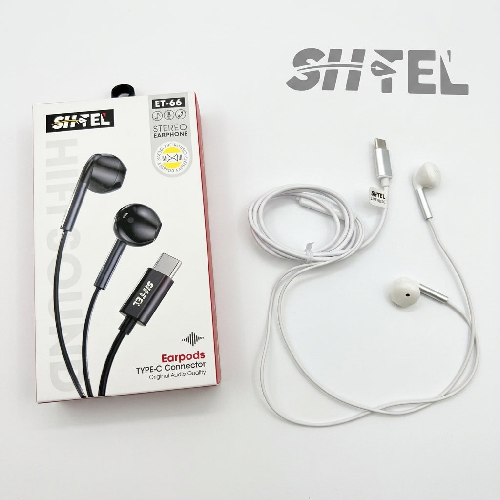 Écouteurs Filaires SHTEL ET-66 Type-C – Son Hi-Fi & Micro Anti-Bruit