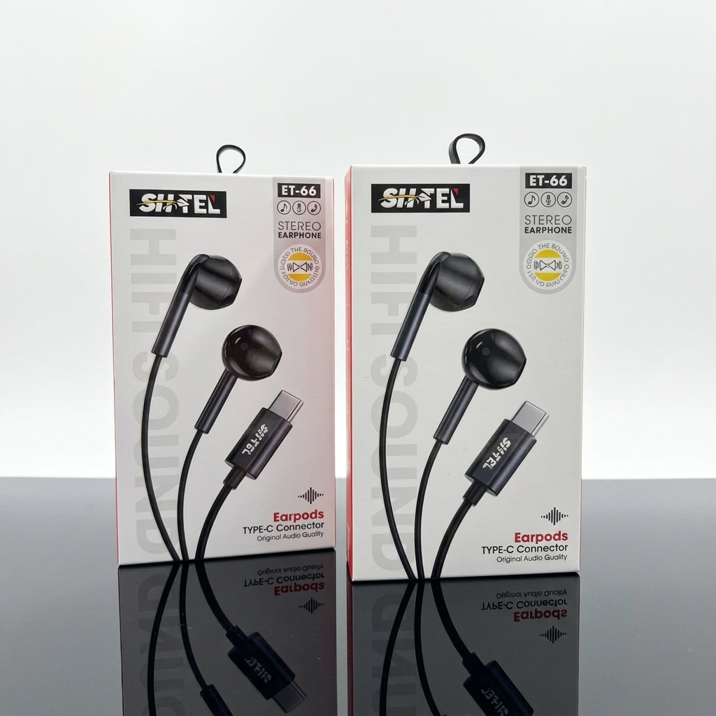 Écouteurs Filaires SHTEL ET-66 Type-C – Son Hi-Fi & Micro Anti-Bruit