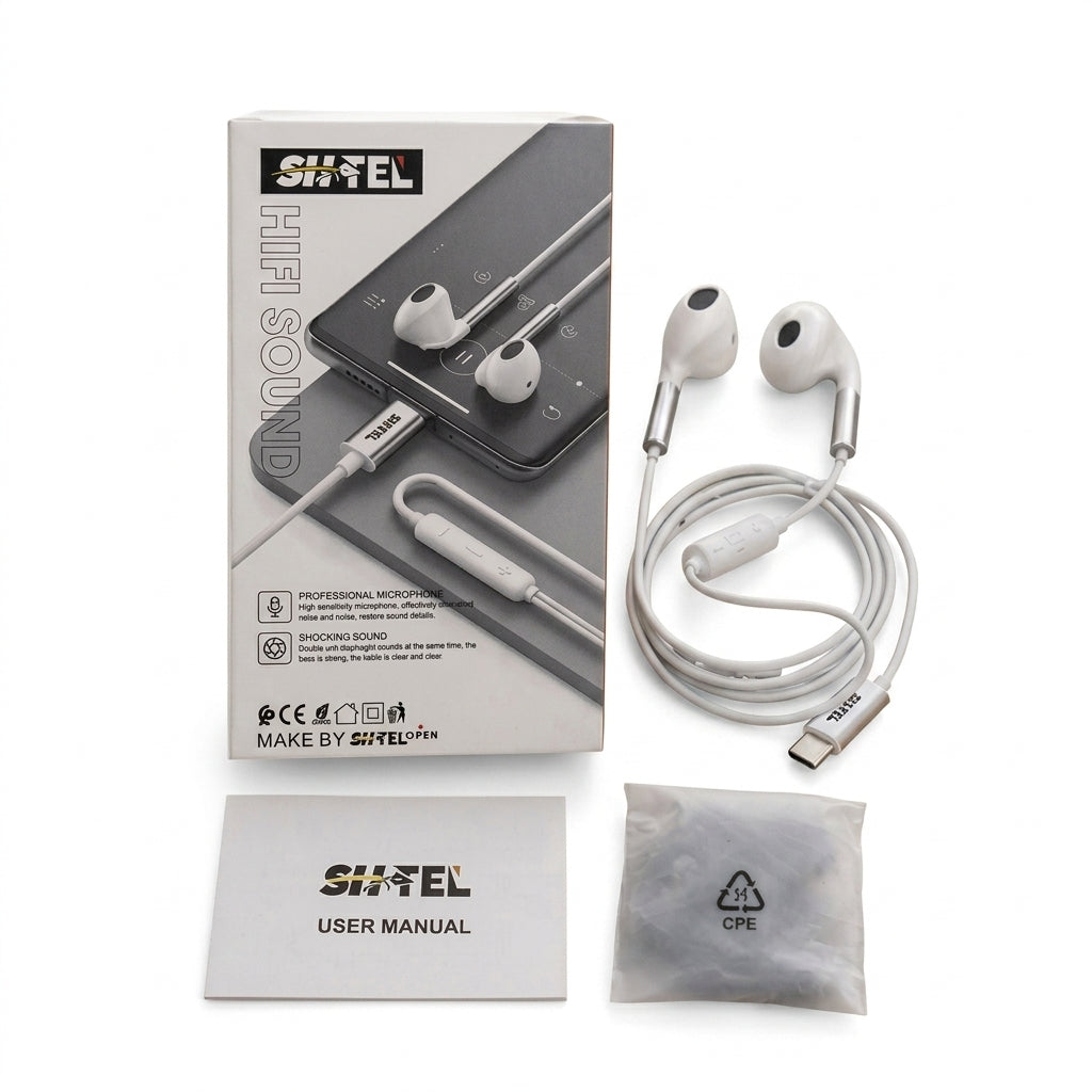 Écouteurs Filaires SHTEL ET-66 Type-C – Son Hi-Fi & Micro Anti-Bruit