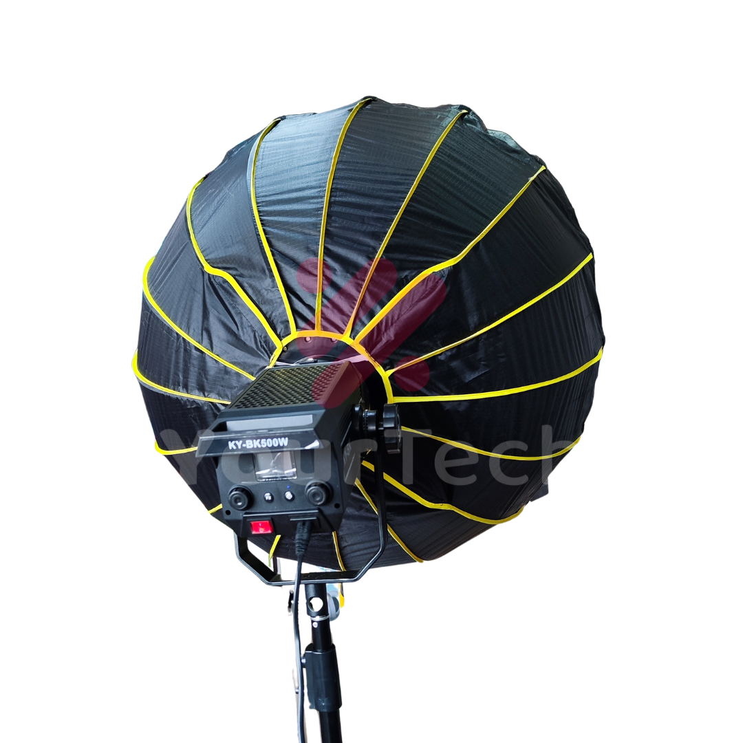 Kit Lumière Vidéo LED 500W avec Softbox Parabolique 90 cm + Trépied 2.6 m