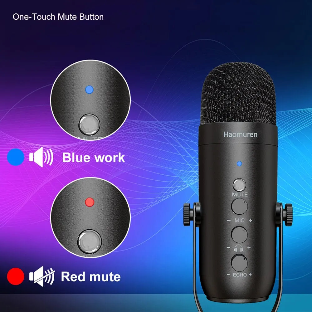 Kit de microphone studio professionnel USB à condensateur cardioïde