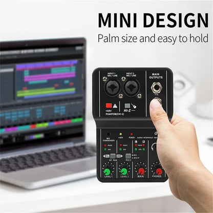 Carte son Mixeur Portable professionnel Q-12 avec phantom 48V