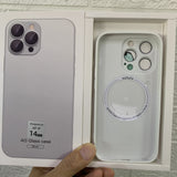 Coque en silicone avec MagSafe pour iPhone 11, 12, 13 et 14 Pro Max - Verre dépoli