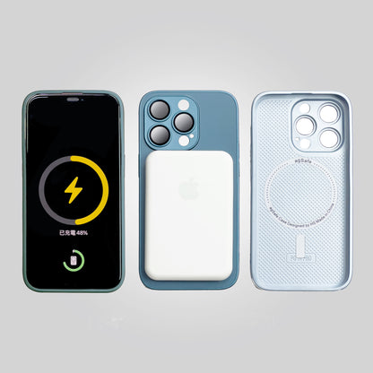 Coque en silicone avec MagSafe pour iPhone 11, 12, 13 et 14 Pro Max - Verre dépoli