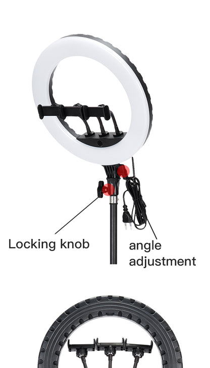 Ring Light Professionnel 36W - Jmary FM14R 34cm Dimmable LED + Trépied 2m