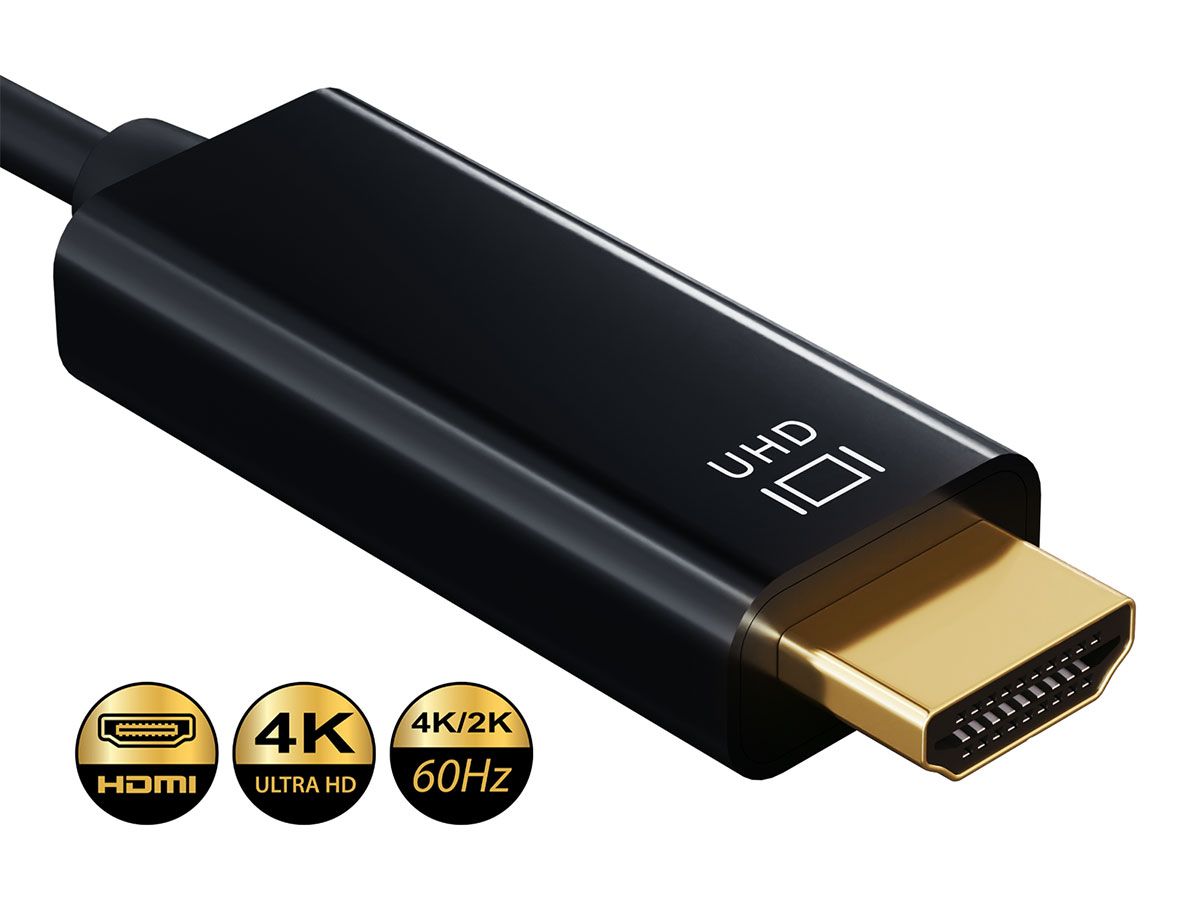 Câble USB 3.1 Type C vers HDMI 4K - 1m (Mâle à Mâle) Noir