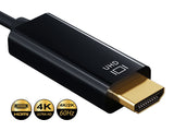 Câble USB 3.1 Type C vers HDMI 4K - 1m (Mâle à Mâle) Noir