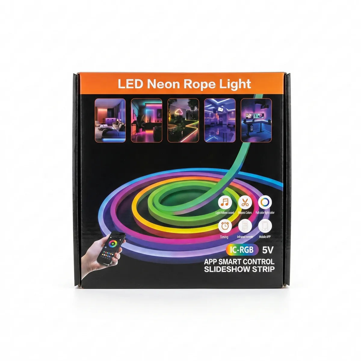 Ruban LED Néon RGB Intelligent Bluetooth USB 5V 2M à 10M