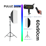 Kit Éclairage Studio PULUZ 300W avec Softbox 60x90cm, Trépied 2.6m et Télécommande – Lumière LED Professionnelle