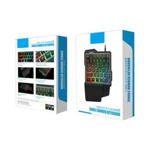 Clavier Gaming K7 Trône Filaire USB Rétroéclairé Portable Dédié Manger Poulet Noir Sensation Mécanique Universel 35 Touches Simple Artefact principal comme le montre l'image