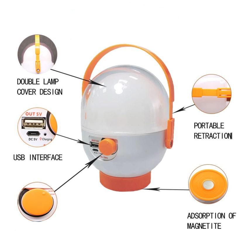 OKGO Original lampe de secours multifonctionnelle LED FA-7001 20W lampe rechargeable USB Out 5.0V