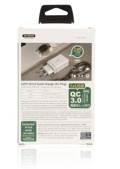 Chargeur adaptateur Remax WK simple USB 3.0 série Lepo WP-U52