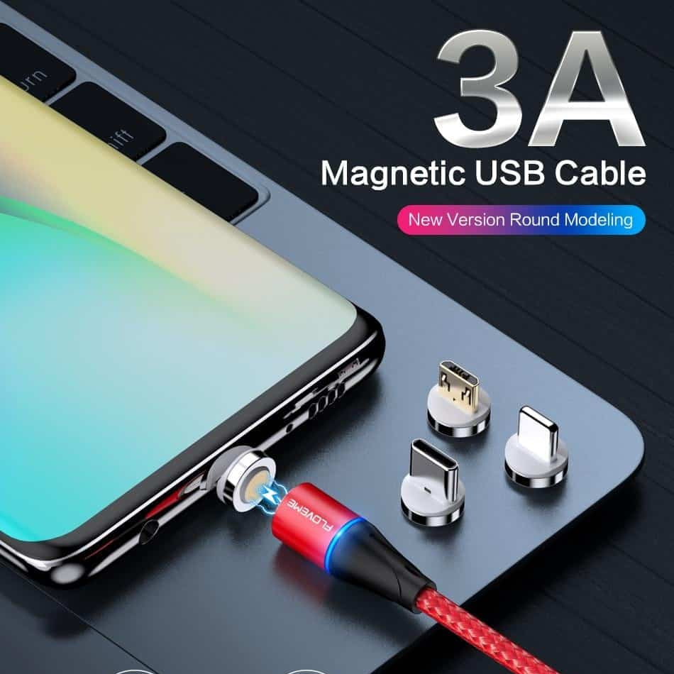 Câble magnétique de données magnétique Android / Type-c / Iphone Charge rapide XS-025 "3 en 1"