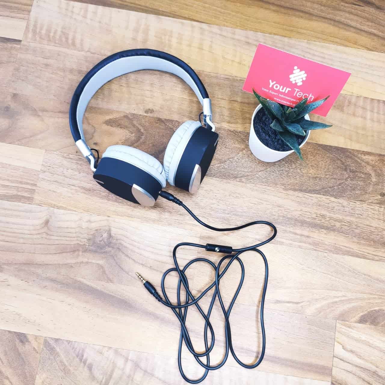 Casque Aya Bonne qualité sonore Bass+ et cable aux + micro