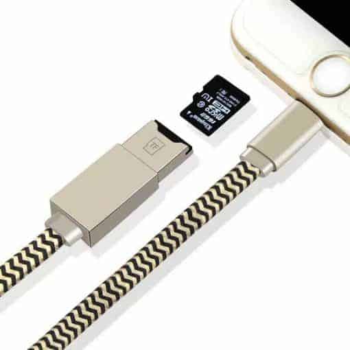 Câble Lightning Auslese ™ iDragon + lecteur de carte mémoire MicroSD Adaptateur USB avec port 8 broches pour iphone 6s / 6s plus / 6/6 plus / 5 / 5s / 5c / ipad 4 / ipad 4 / ipad