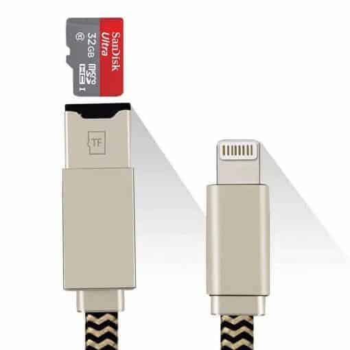 Câble Lightning Auslese ™ iDragon + lecteur de carte mémoire MicroSD Adaptateur USB avec port 8 broches pour iphone 6s / 6s plus / 6/6 plus / 5 / 5s / 5c / ipad 4 / ipad 4 / ipad